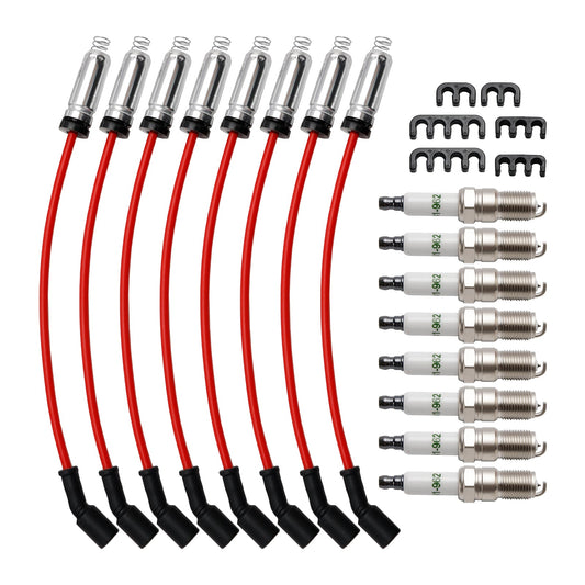 2005-2007 Saab 9-7x 5.3L V8 8x Spark Plugs +Wires 10.5mm Set 19299585 41962