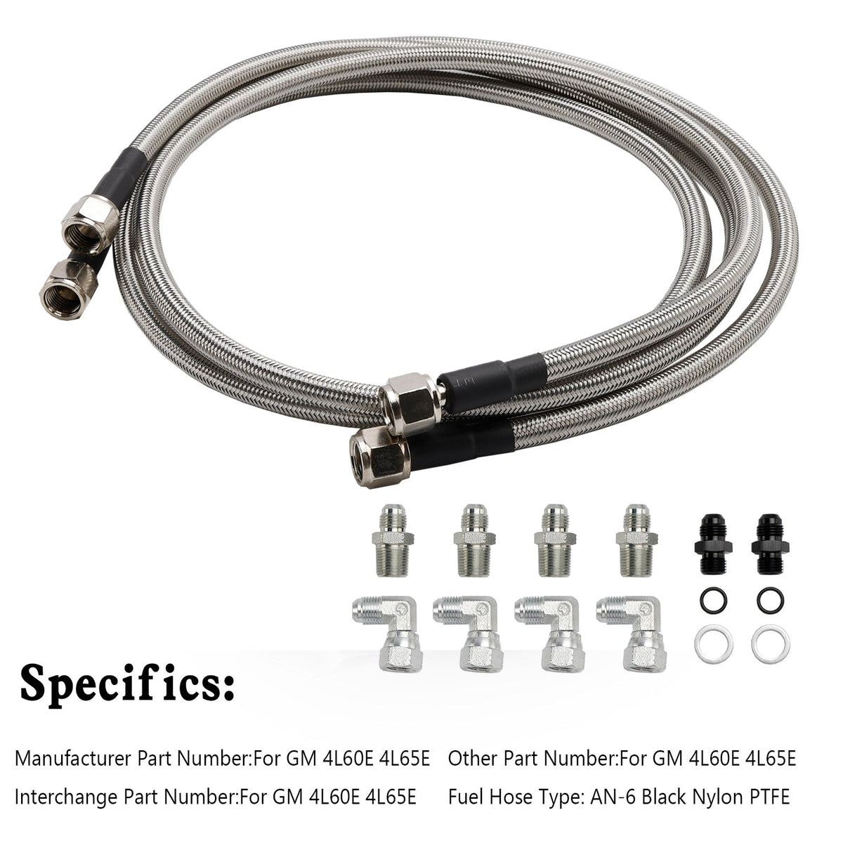 Automatic Transmission Cooler Lines Kit 6-AN Hose Line Kit GM 4L60E 4L65E