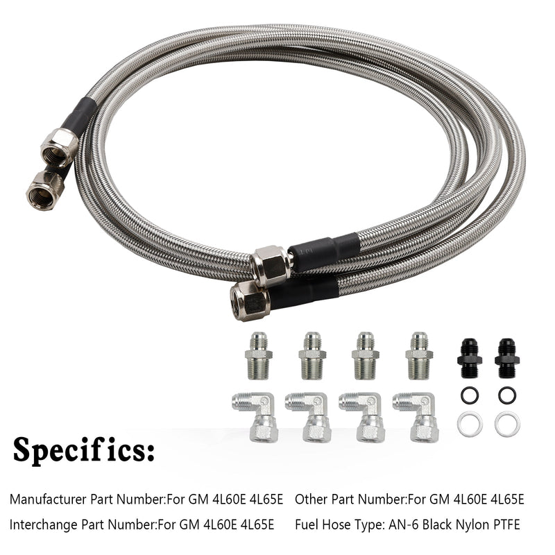 Automatic Transmission Cooler Lines Kit 6-AN Hose Line Kit GM 4L60E 4L65E