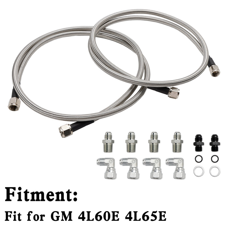 Automatic Transmission Cooler Lines Kit 6-AN Hose Line Kit GM 4L60E 4L65E