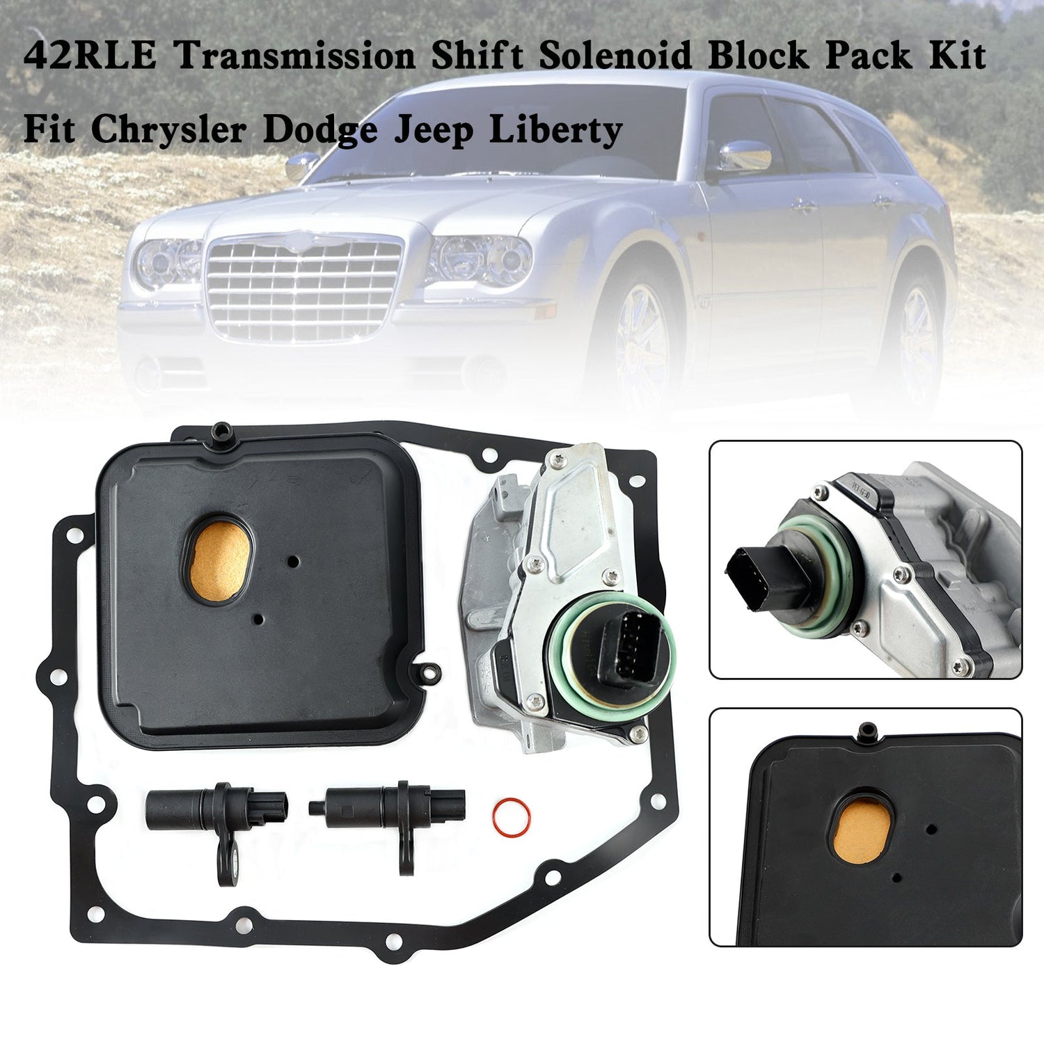 2005-2011 Chrysler 300 V6 2.7L 3.5L 42RLE Transmission Shift Solenoid Block Pack Kit 52854001AA 61936A 44956