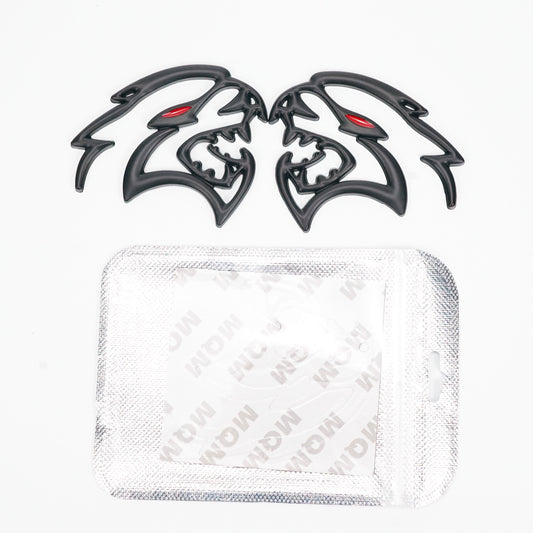 2x Black Hellcat Fender Emblem For Dodge Durango/Charger/Challenger SRT Styling Generic-Guardx Auto