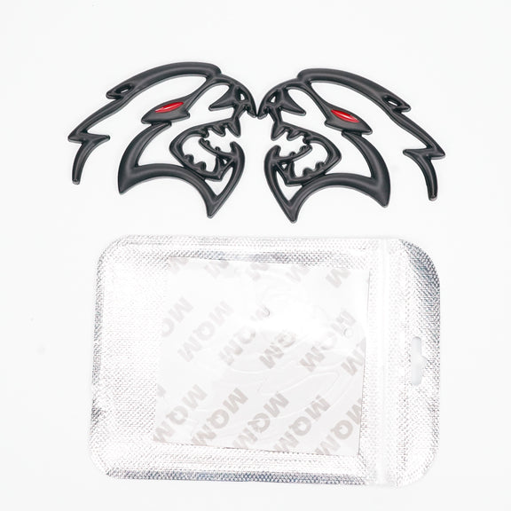 2x Black Hellcat Fender Emblem For Dodge Durango/Charger/Challenger SRT Styling Generic-Guardx Auto