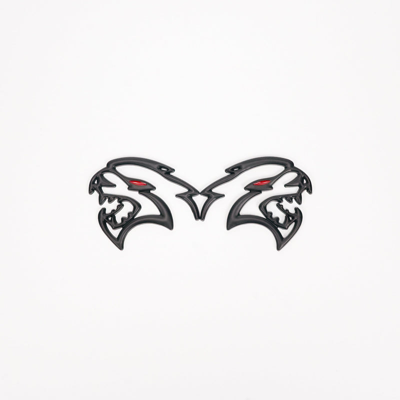 2x Black Hellcat Fender Emblem For Dodge Durango/Charger/Challenger SRT Styling Generic-Guardx Auto