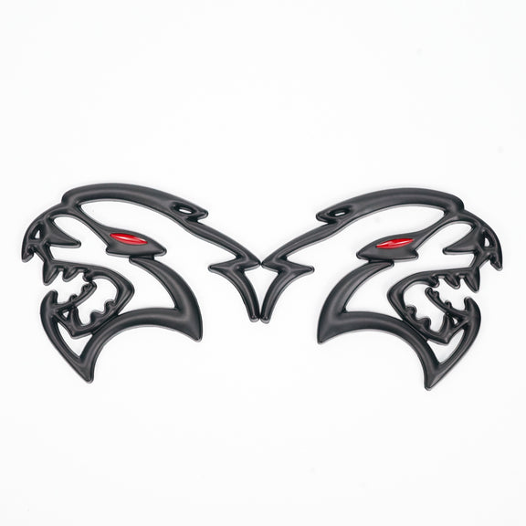 2x Black Hellcat Fender Emblem For Dodge Durango/Charger/Challenger SRT Styling Generic-Guardx Auto