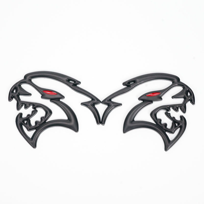 2x Black Hellcat Fender Emblem For Dodge Durango/Charger/Challenger SRT Styling Generic-Guardx Auto