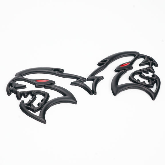 2x Black Hellcat Fender Emblem For Dodge Durango/Charger/Challenger SRT Styling Generic-Guardx Auto