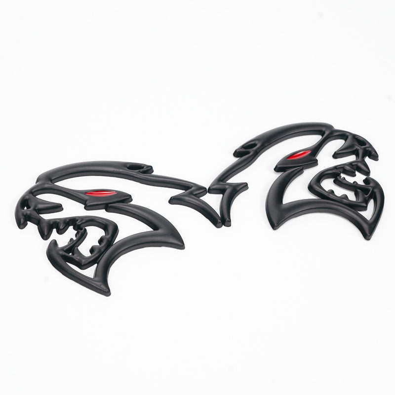 2x Black Hellcat Fender Emblem For Dodge Durango/Charger/Challenger SRT Styling Generic-Guardx Auto