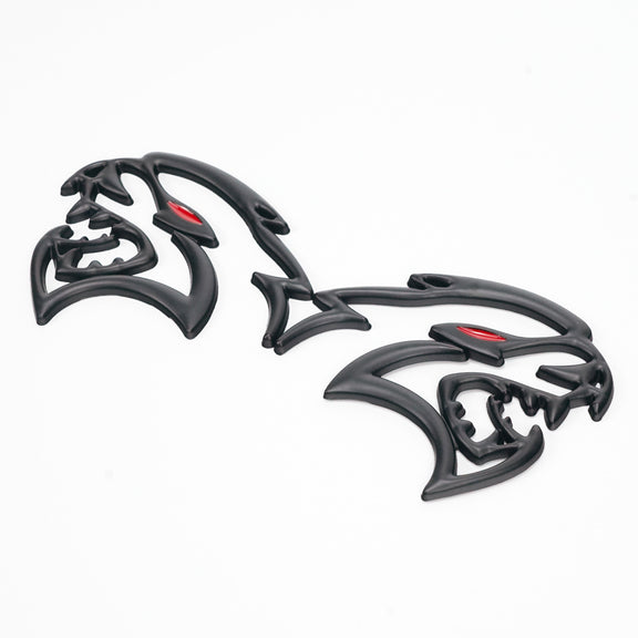 2x Black Hellcat Fender Emblem For Dodge Durango/Charger/Challenger SRT Styling Generic-Guardx Auto