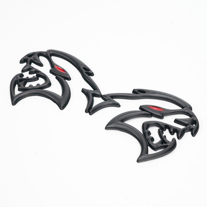2x Black Hellcat Fender Emblem For Dodge Durango/Charger/Challenger SRT Styling Generic-Guardx Auto