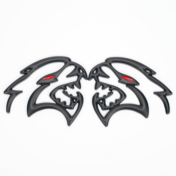 2x Black Hellcat Fender Emblem For Dodge Durango/Charger/Challenger SRT Styling Generic-Guardx Auto