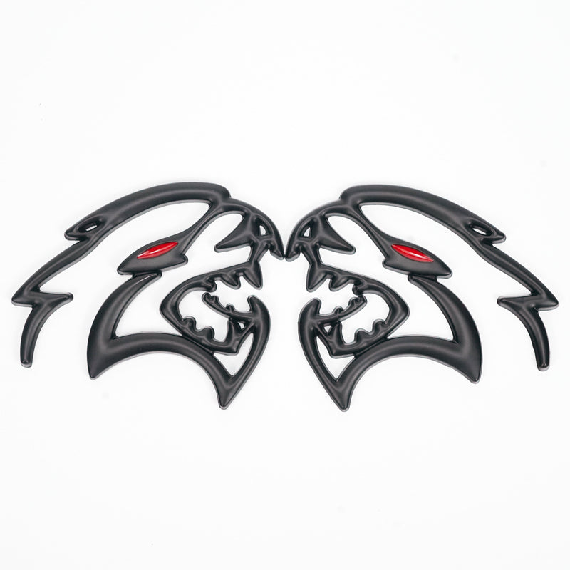 2x Black Hellcat Fender Emblem For Dodge Durango/Charger/Challenger SRT Styling Generic-Guardx Auto