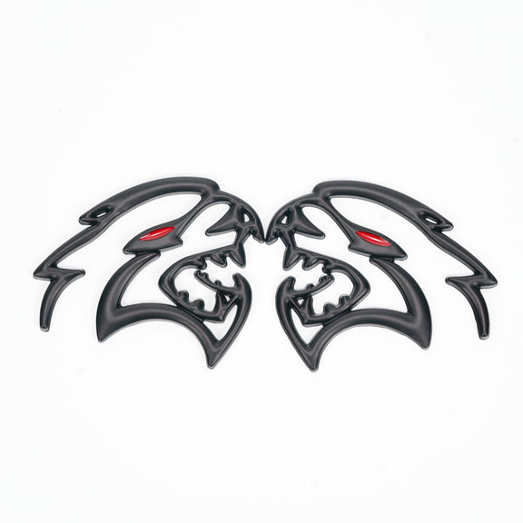 2x Black Hellcat Fender Emblem For Dodge Durango/Charger/Challenger SRT Styling Generic-Guardx Auto