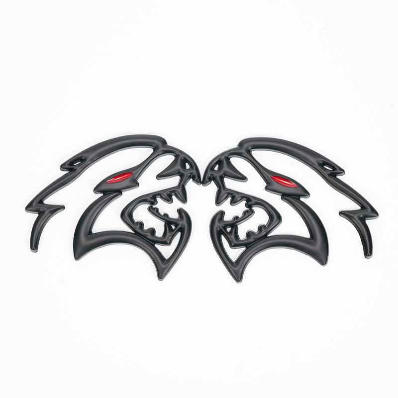 2x Black Hellcat Fender Emblem For Dodge Durango/Charger/Challenger SRT Styling Generic-Guardx Auto