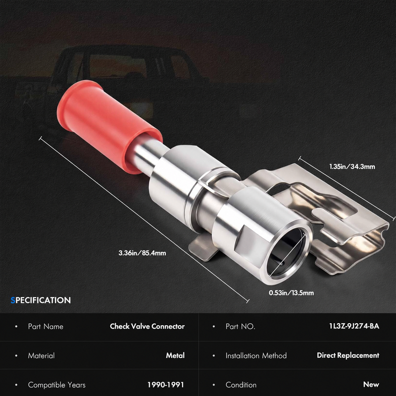 2PCS - Fuel Pump Line Return Check Valve Connector Set - Fit for Ford F-Series F150 F250 F350 1990-1991 - Replace# 1L3Z-9J274-BA, 1L3Z9J274BA