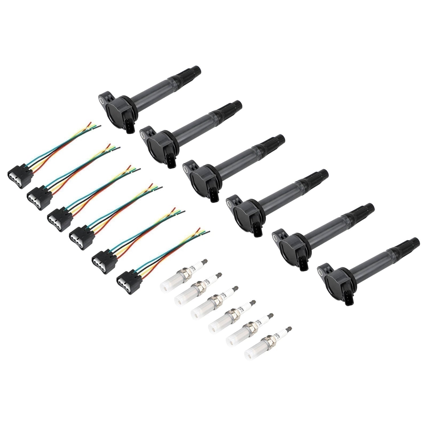 2006-2015 LEXUS IS250 6PCS Ignition Coils+Connectors+Spark Plug UF487 90919-02251 90919-A2002