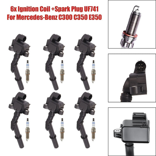 2016-2019 Mercedes-Benz GLE63 AMG S V8 5.5L 6x Ignition Coil +Spark Plug UF741 A2769063700