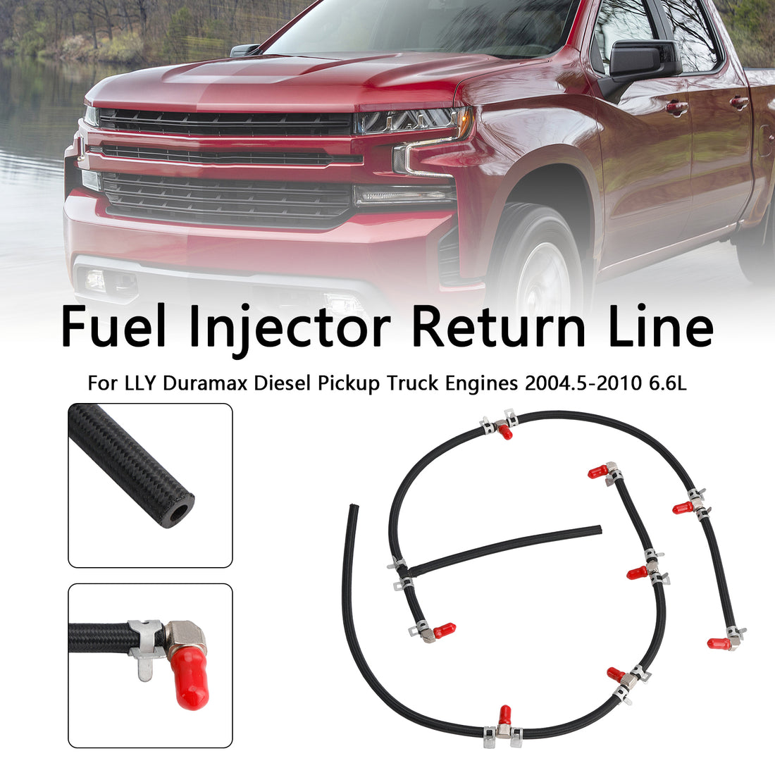 Duramax 2004-2010 6.6L Diesel Truck Engines Fuel Injector Return Line Kit 97328733 8973287331