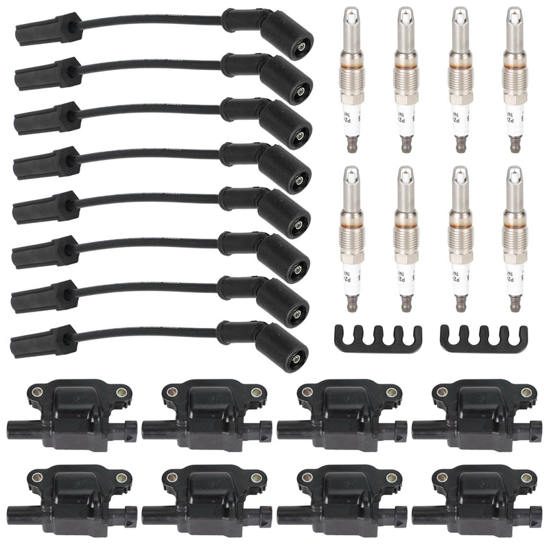 8PCS Square Ignition Coil+Spark Plug+Wires 12611424 8125706160 D510C UF413 12570616 Silverado 1500 Tahoe GMC