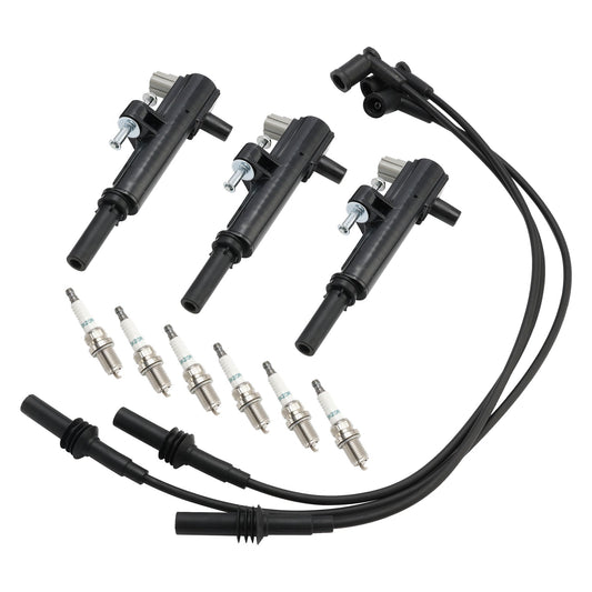 2009-2012 Jeep Liberty V6 3.7L 3x Ignition Coil+6x Spark Plug+3x Wire UF640 5149199AA