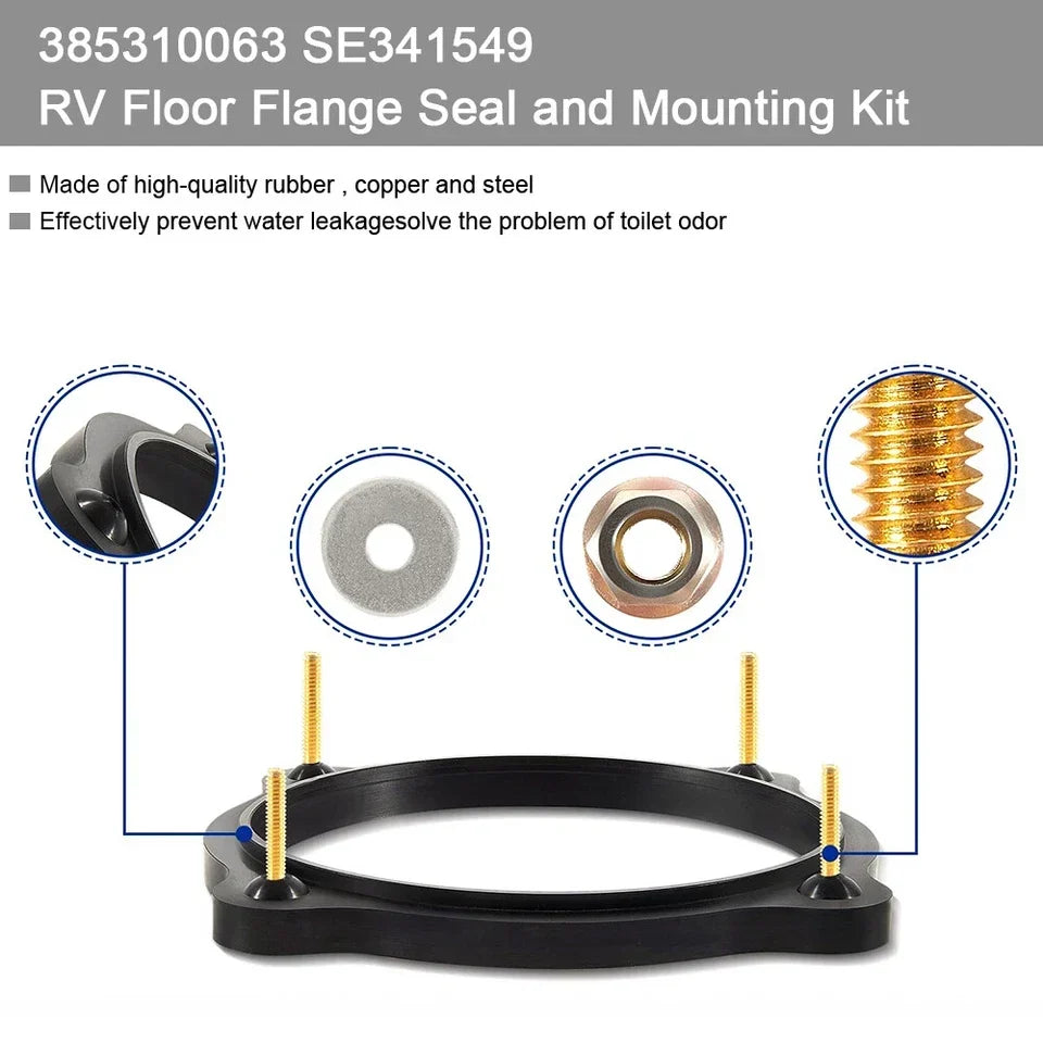 Dometic/Sealand 506+ 510+ 511H 706 806 2010 2011 385310063 US RV Toilet Floor Flange Seal Kit